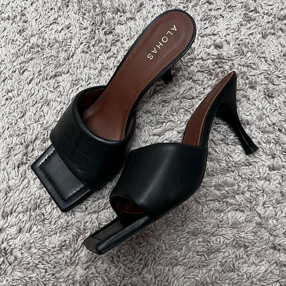 ALOHAS Women's Sustainable Puffy Mule in Black Size 40 (9) Office Siren Mobwife - Picture 3 of 7